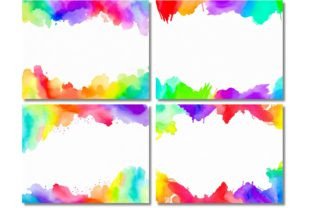 Rainbow Splash Frame Border Backgrounds Graphic by VYCstore · Creative ...