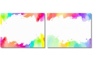 Rainbow Splash Frame Border Backgrounds Graphic by VYCstore · Creative ...