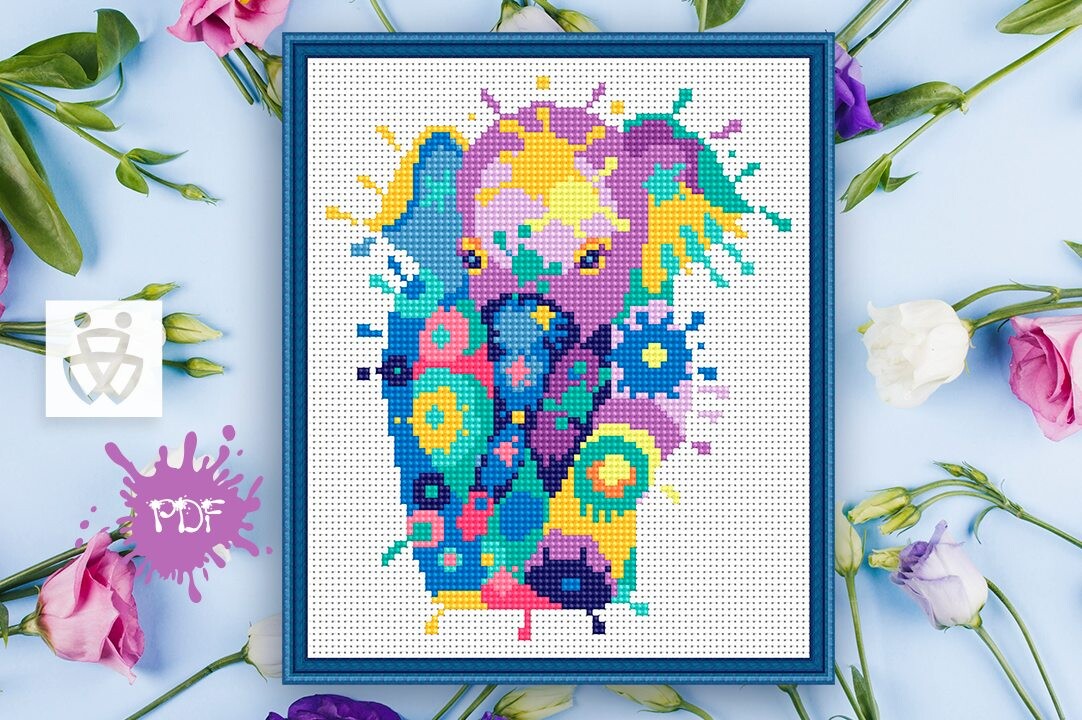 Splash Baby Elephant Cross Stitch Pattern