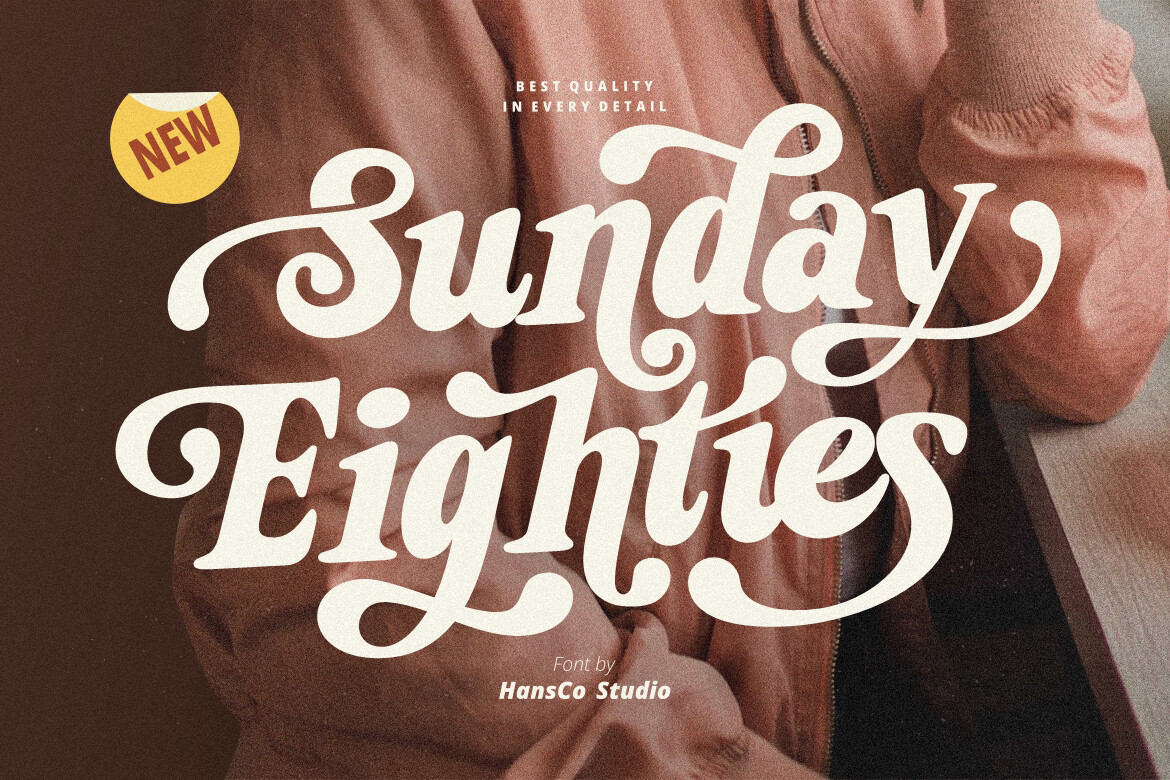 Sunday Eighties preview, simple bold retro vintage serif