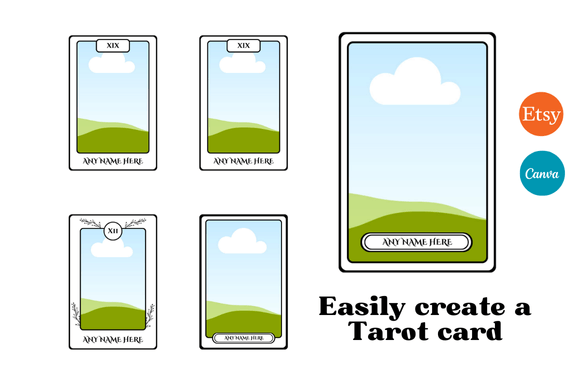 Tarot card editable Canva templates for social media graphics