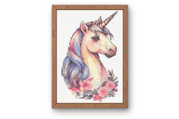Unicorn Head Cross Stitch Pattern