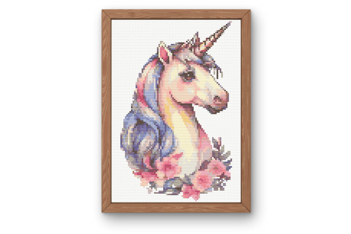 Unicorn Head Cross Stitch Pattern