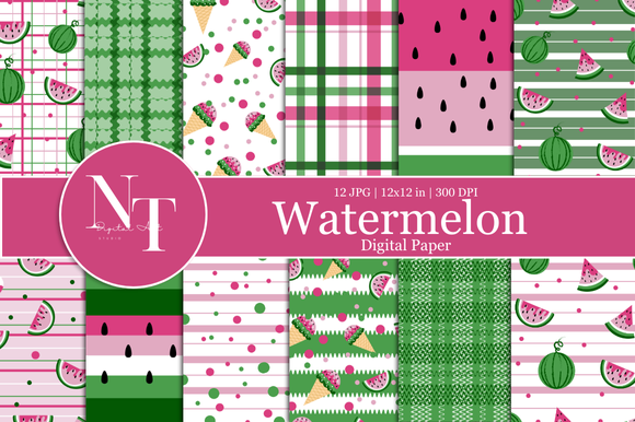 Watermelon Digital Paper Graphic by Nam Tiwa · Creative Fabrica