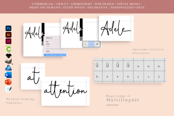 Adellaide Font PNG with transparent background - Preview 1