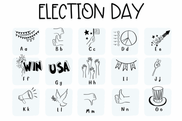 Election Day Font PNG with transparent background - Preview 1