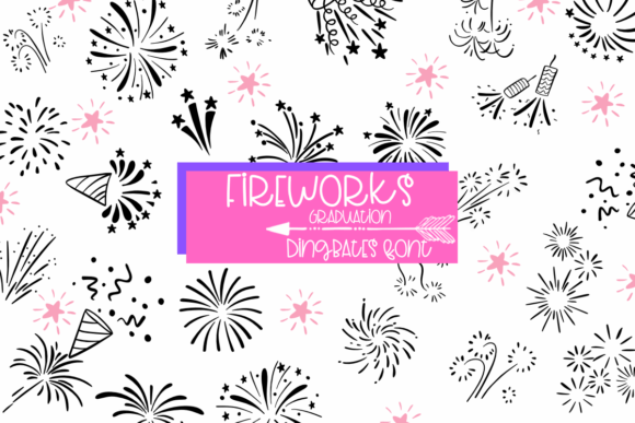 Fireworks Graduation Dingbats Font By Sirinart