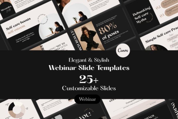 Modern elegant Canva webinar slide templates