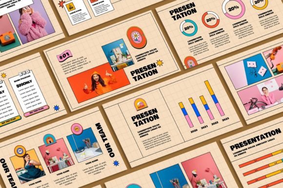 Retro Powerpoint Template with Futuristic Aesthetics