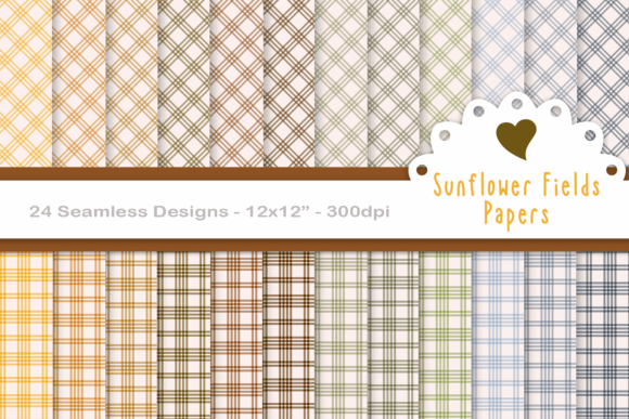Seamless Fall Gingham Plaid Papers