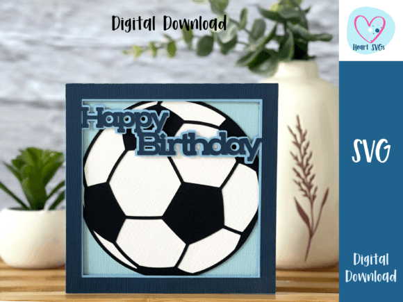 Soccer Happy Birthday Card SVG