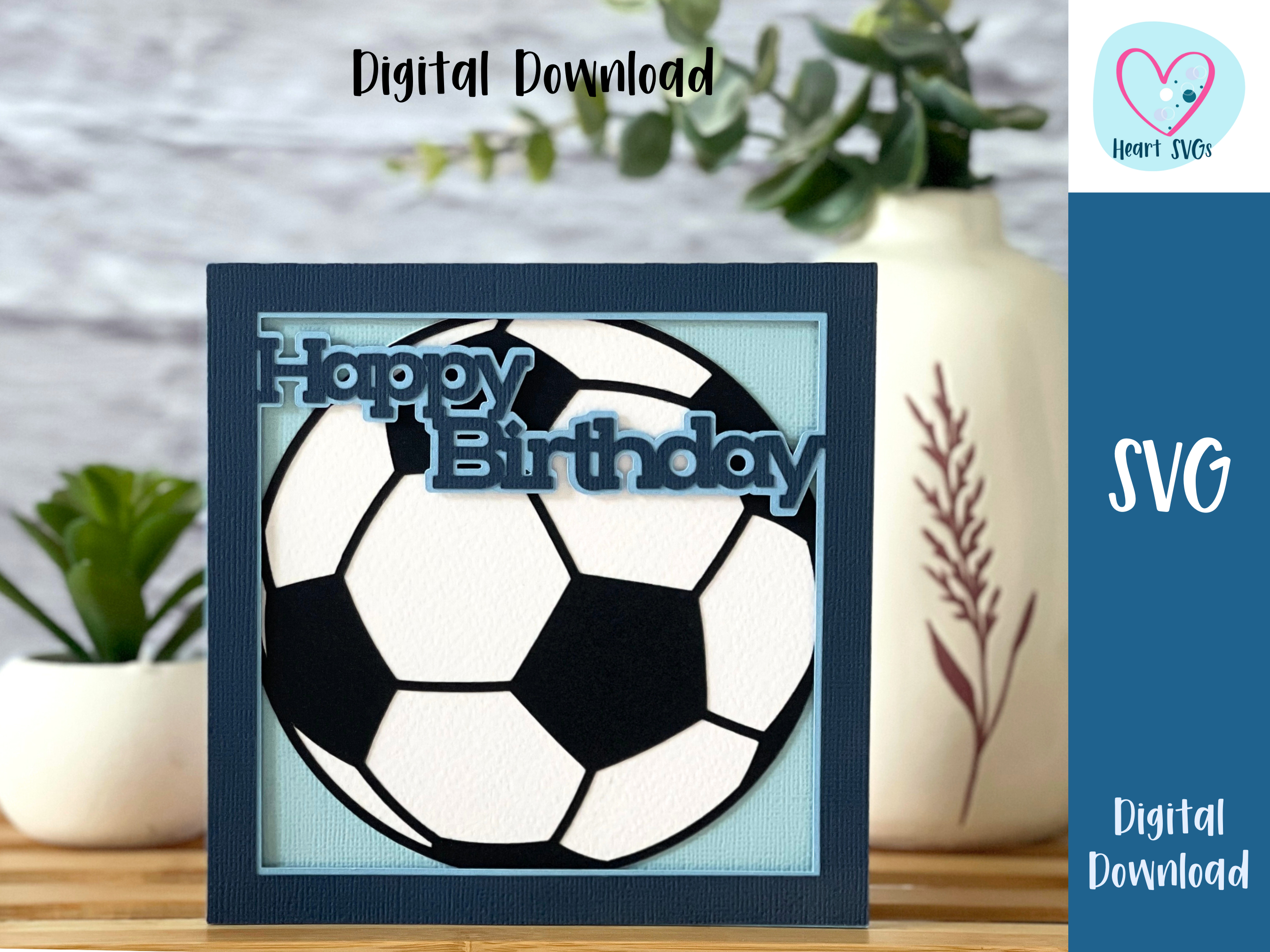 Soccer Happy Birthday Card SVG