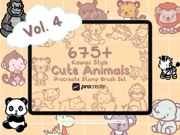 Pet Animals Procreate Stamp Brush Set Graphic by HalieKStudio ...
