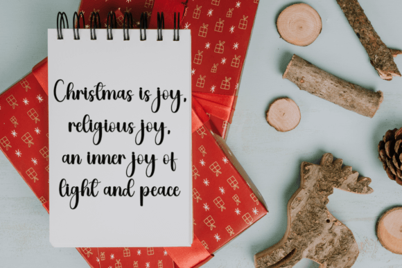 Christmas Simple Font PNG with transparent background - Preview 4