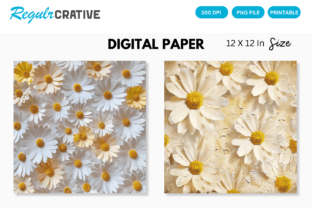 Cute Pastel Daisy Flowers Digital Paper Graphic by Regulrcrative ...