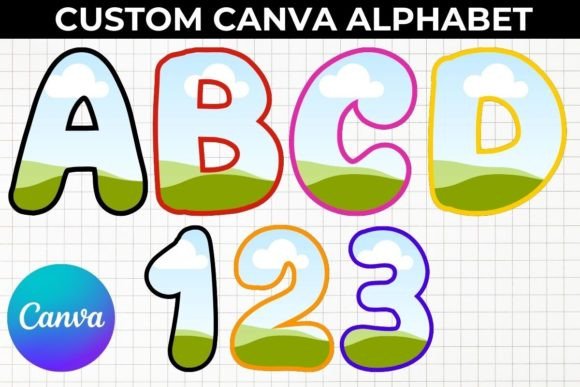 Doodle Custom Canva Alphabet Frames