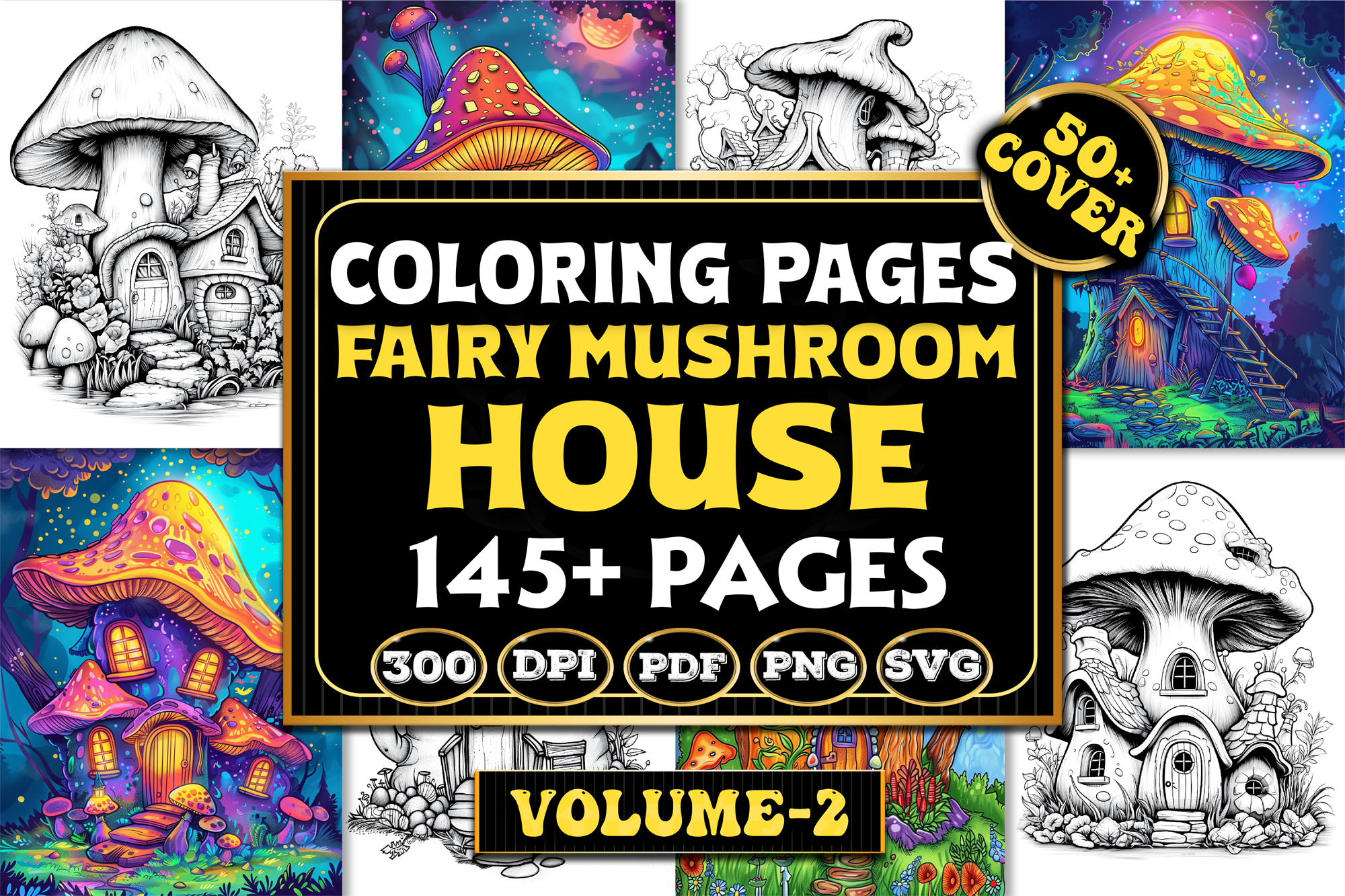Fairy Mushroom House Coloring Pages Graphic by Geniousify · Creative ...