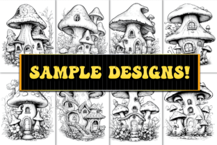Fairy Mushroom House Coloring Pages Graphic by Geniousify · Creative ...