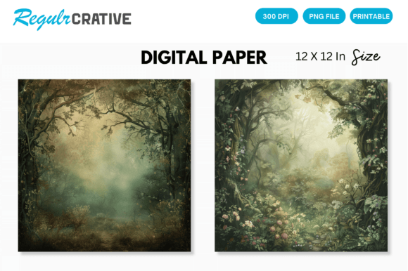Fantasy Enchanted Forests Digital Paper