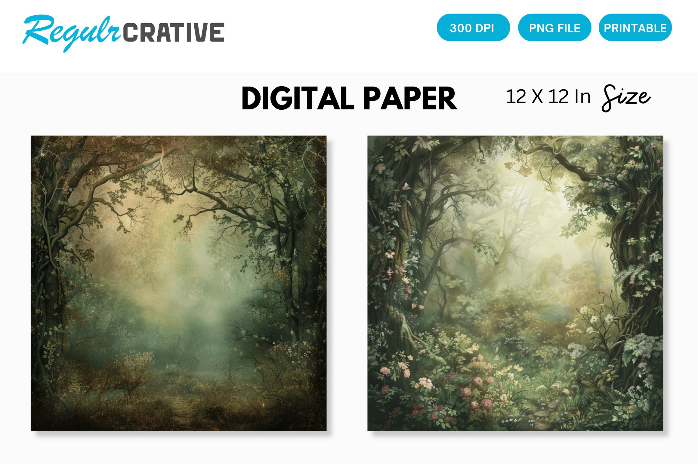 Fantasy Enchanted Forests Digital Paper