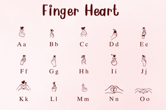 Finger Heart Font - Preview 1