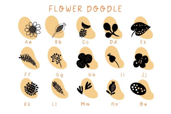 Flower Doodle Font - Preview 1