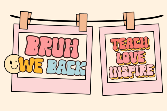Groovy Teacher Font PNG with transparent background - Preview 2