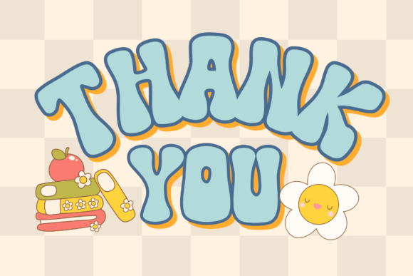 Groovy Teacher Font PNG with transparent background - Preview 6