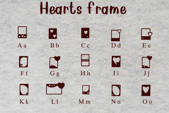 Hearts Frame Font - Preview 1