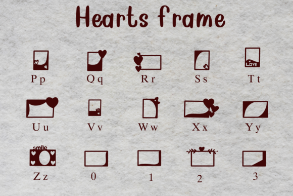 Hearts Frame Font - Preview 2