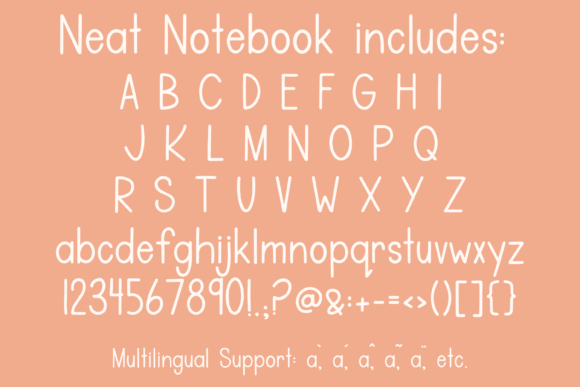 Neat Notebook Font PNG with transparent background - Preview 4