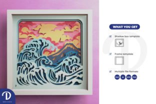 Ocean Waves 3D Shadow Box · Creative Fabrica
