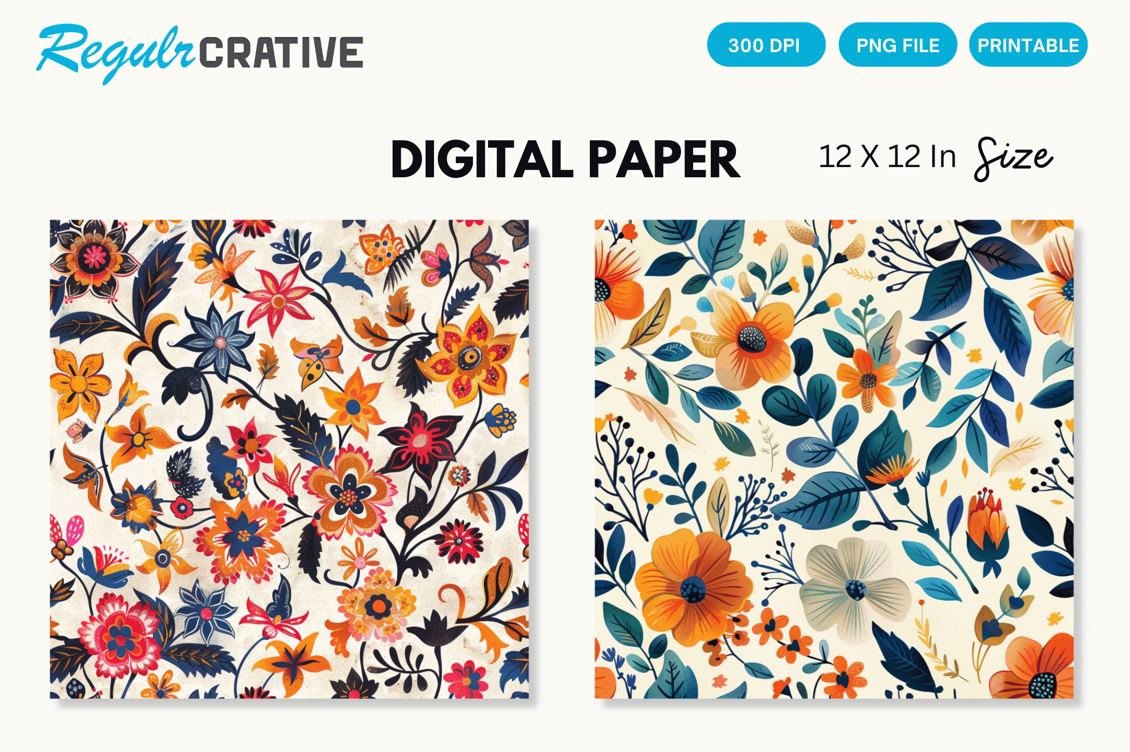 Watercolor Boho Floral Seamless Pattern Graphic by Regulrcrative ...