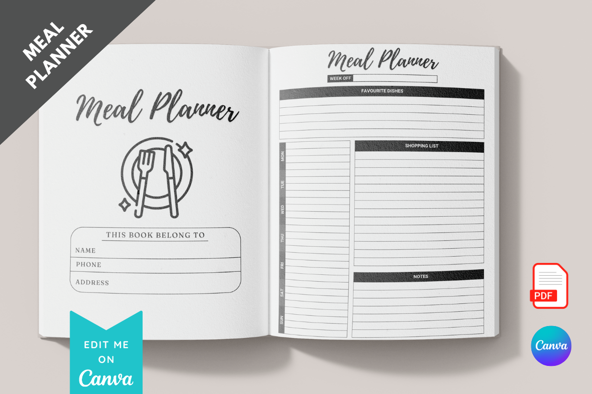 Editable Canva Meal Planner Template