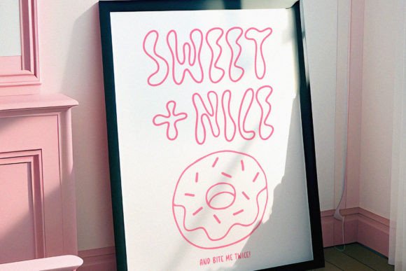 Pinkie Slime Font PNG with transparent background - Preview 1