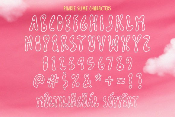 Pinkie Slime Font PNG with transparent background - Preview 5