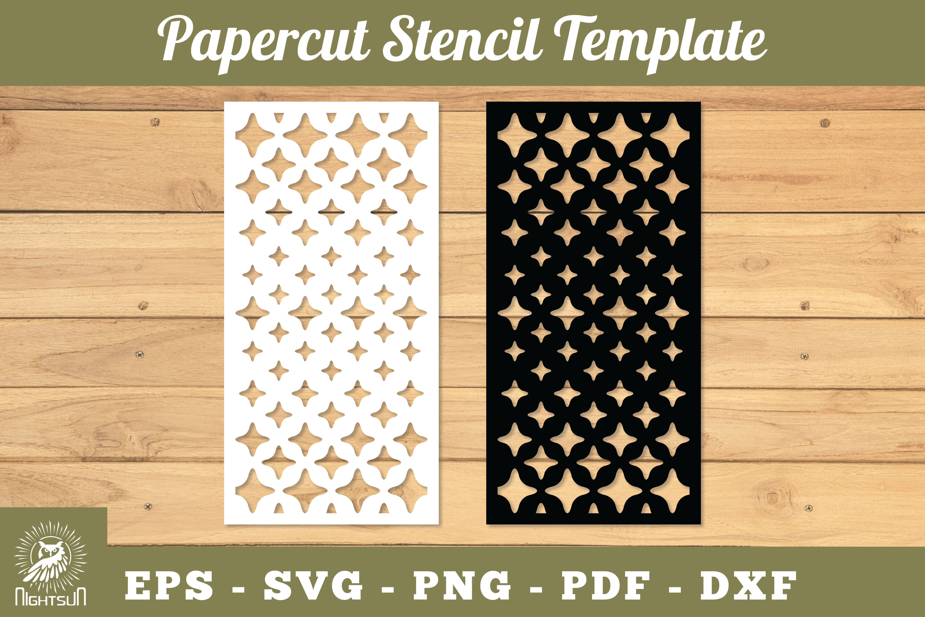 Sparkling Stars Papercut Stencil SVG 2