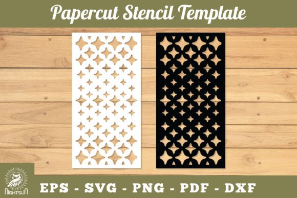 Sparkling Stars Papercut Stencil SVG 2 Graphic Crafts By NightSun