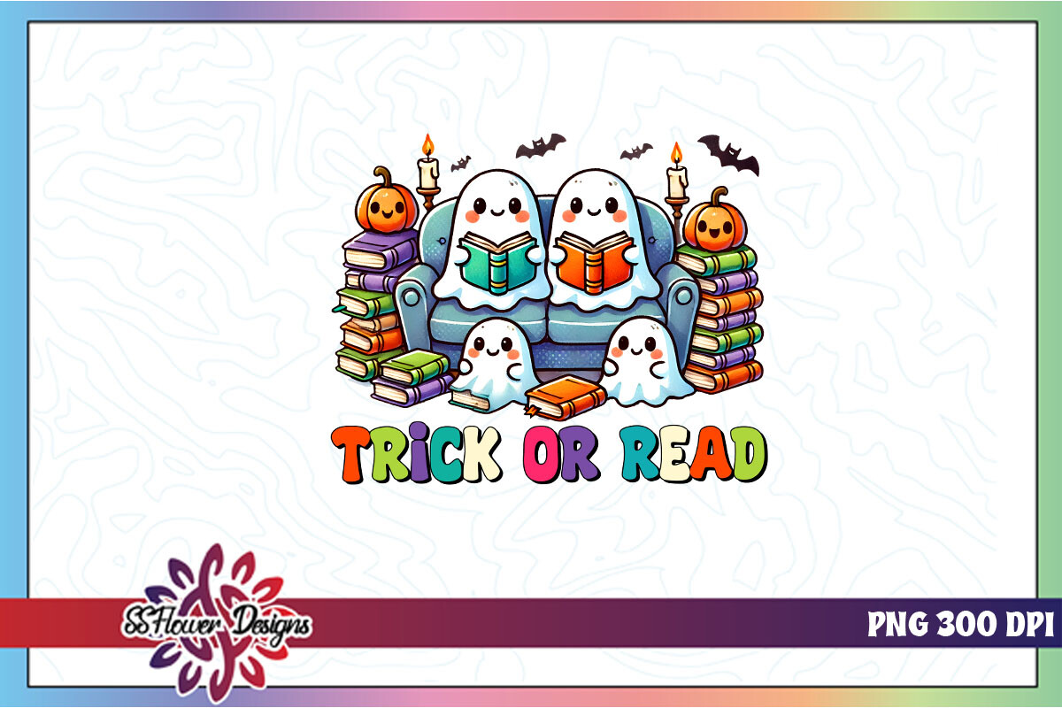 Trick or Read Teacher Halloween PNG Graphic by ssflower · Creative Fabrica
