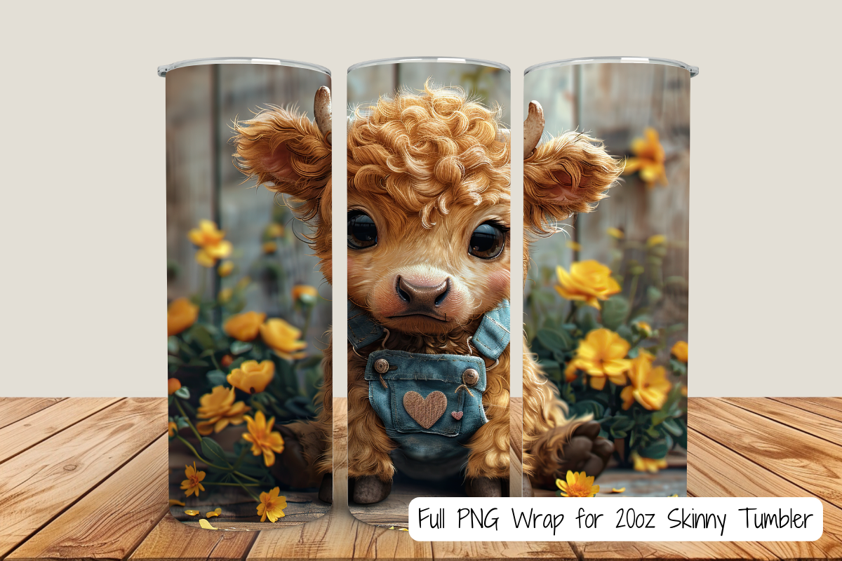 Highland Cow 20oz Skinny Tumbler Wrap Graphic by marcicolemandesigns ...