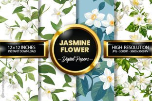 Jasmine Flower Digital Papers Graphic by Hurairagraphics · Creative Fabrica