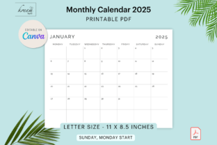 CANVA 2025 Monthly Templates Graphic by Kream Digital · Creative Fabrica