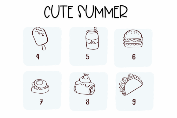 Cute Summer Font PNG with transparent background - Preview 3