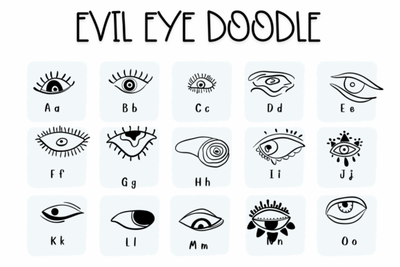 Evil Eye Doodle Font - Preview 1