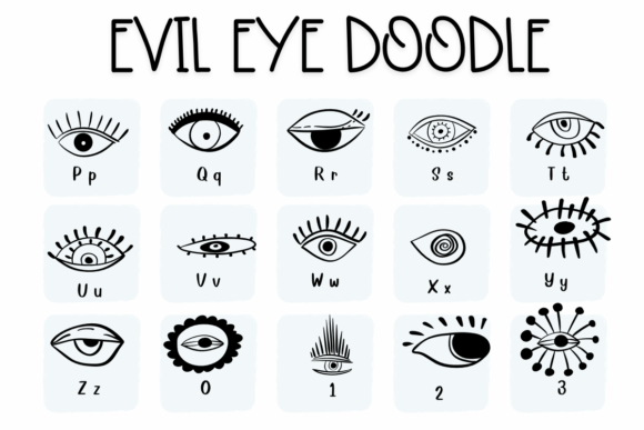 Evil Eye Doodle Font - Preview 2