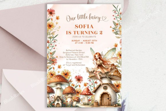 Fairy Mushroom Forest 1st Birthday Invit