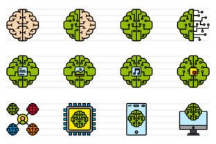50 Artificial Intelligence Color Icons Graphic by borisfarias ...