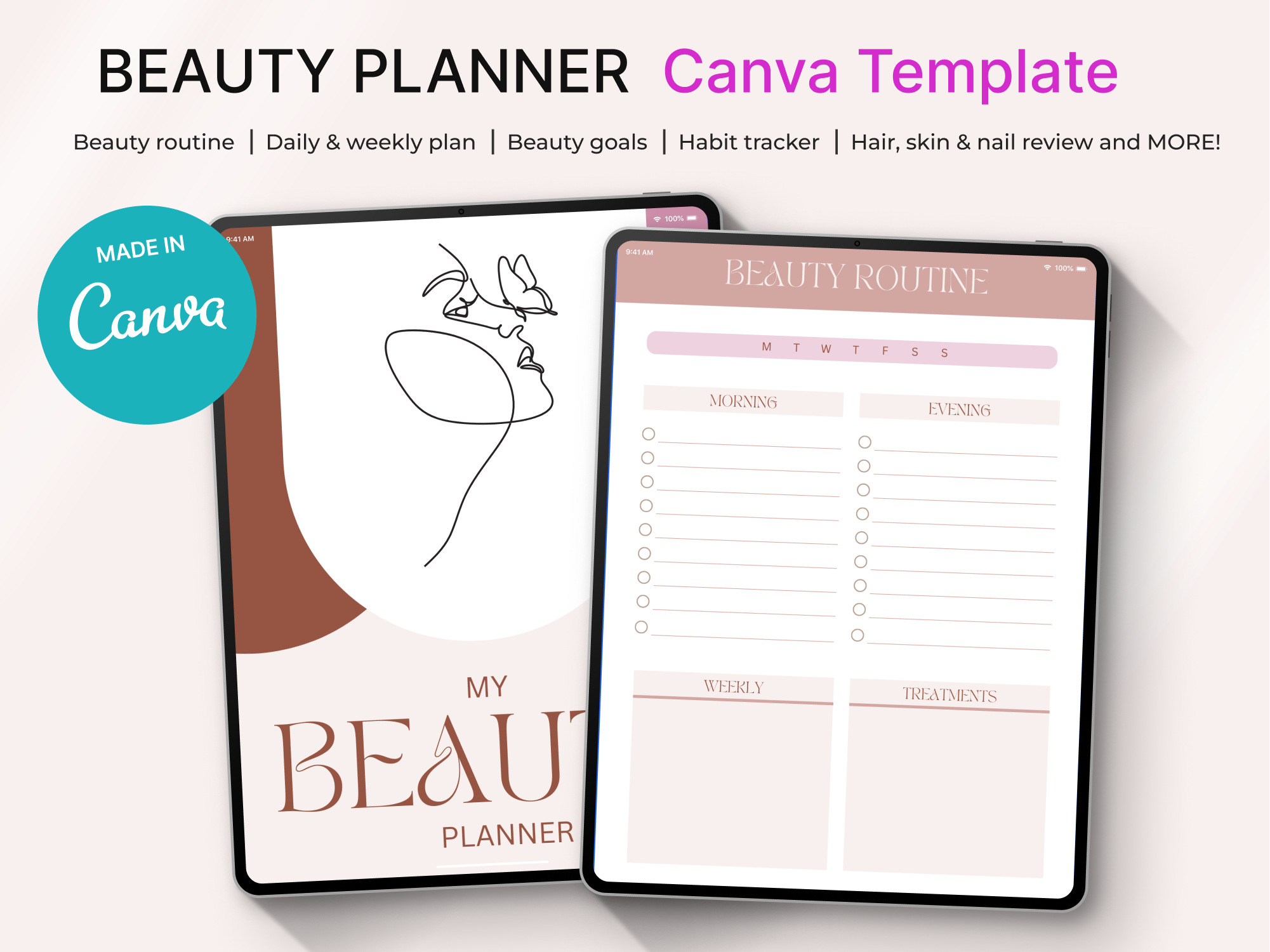 Beauty Planner Canva Template