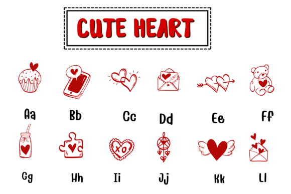 Cute Heart Font - Preview 1