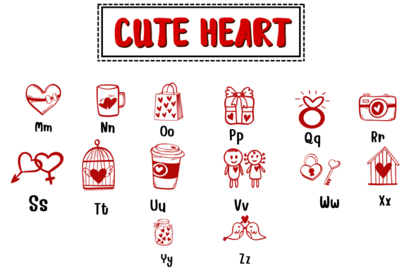 Cute Heart Font - Preview 2